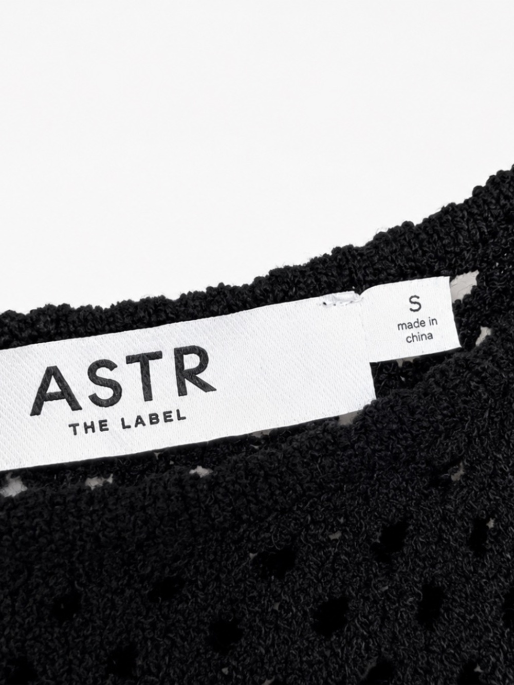 ASTR Black Crochet & White Midi Dress S - Picture 3 of 8